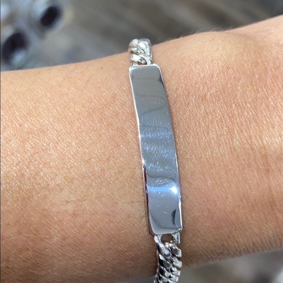Jewelry - Sterling silver Cuban chain ID Bracelet 5 6 6.6 7